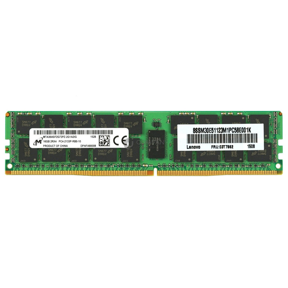 03T7862 IBM LENOVO MEMORY 16GB 2RX4 PC4 17000P 2133P DDR4 MTA36ASF2G72PZ-2G1A2